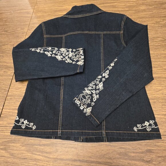 GREAT CAVALIER Women's Vintage Bedazzled Denim L/S Jacket - Size Medium - Picture 4 of 15